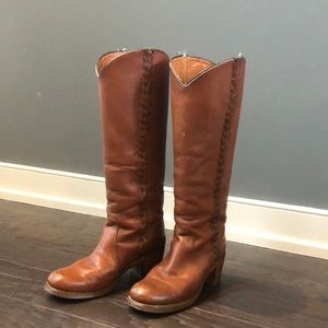 Vintage Frye Braided Detail Boots